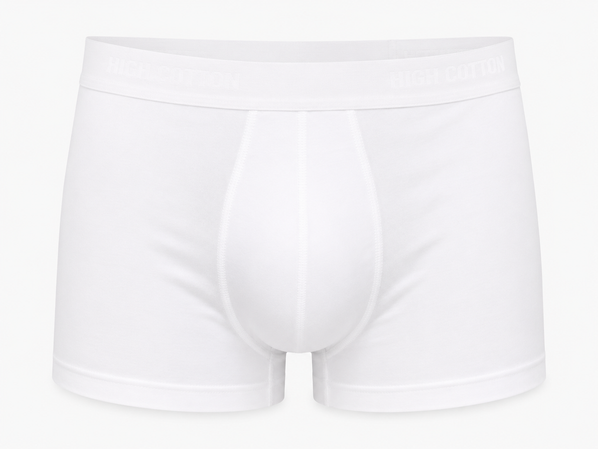 Men’s 100% Cotton Boxer Briefs – White