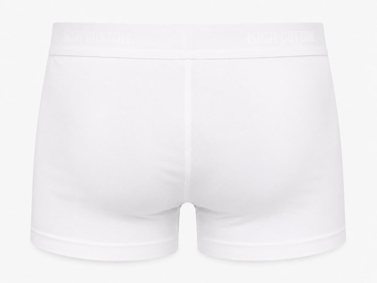 Men’s 100% Cotton Boxer Briefs – White